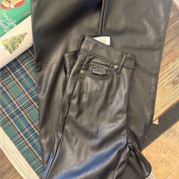 GAP High Rise Flare Jeans - Black Vegan Leather - Picture 4 of 10